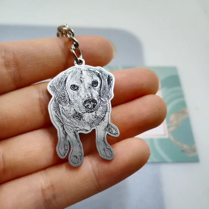 Custom Pet Portrait Keychain