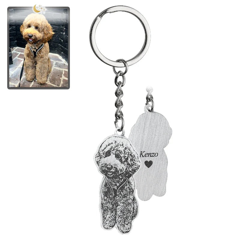 Custom Pet Portrait Keychain