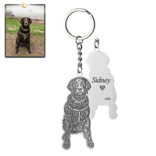Custom Pet Portrait Keychain