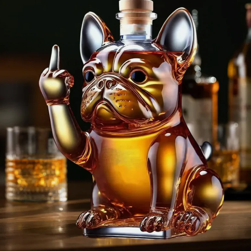 Dog Whiskey Bottle
