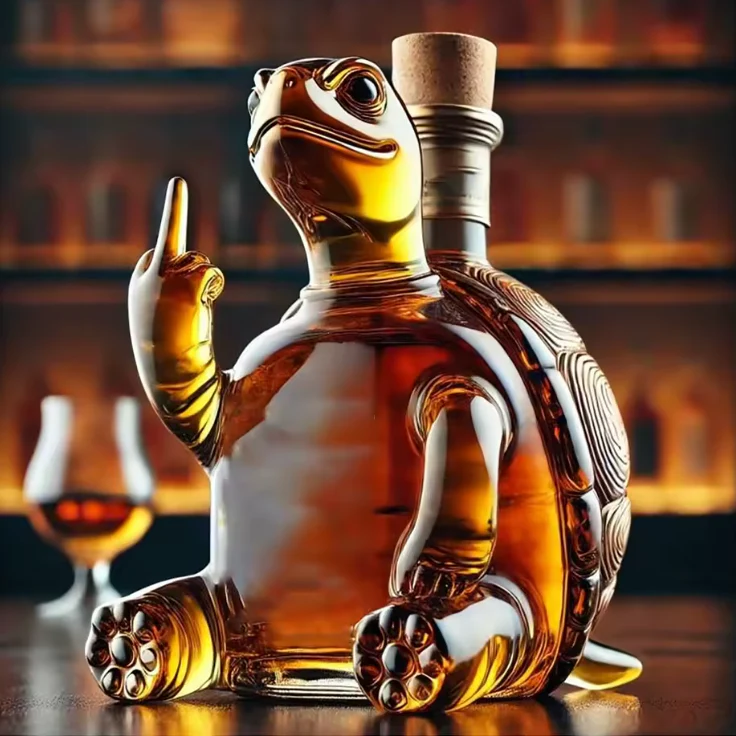 Dog Whiskey Bottle
