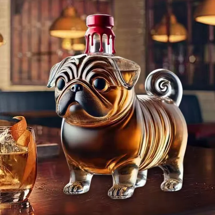 Dog Whiskey Bottle