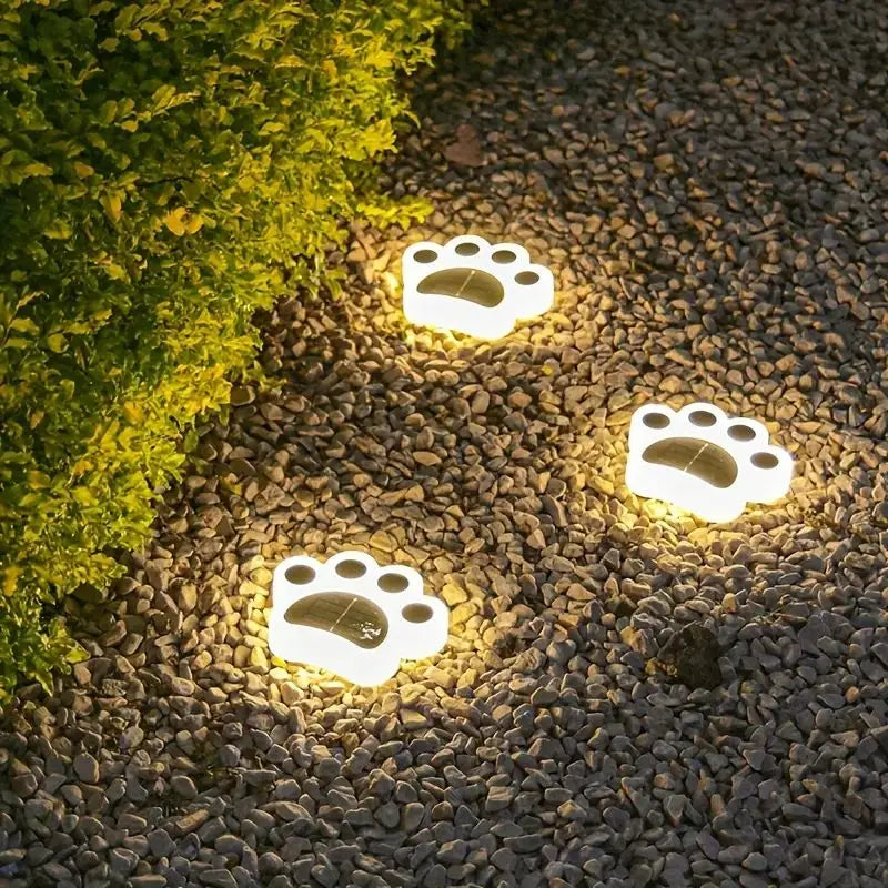 Wireless Solar Paw Print Garden Lights