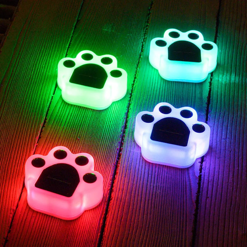 Wireless Solar Paw Print Garden Lights