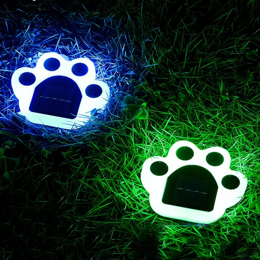 Wireless Solar Paw Print Garden Lights