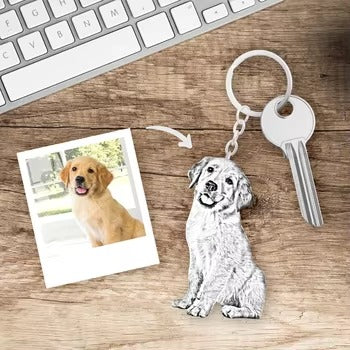 Custom Pet Portrait Keychain