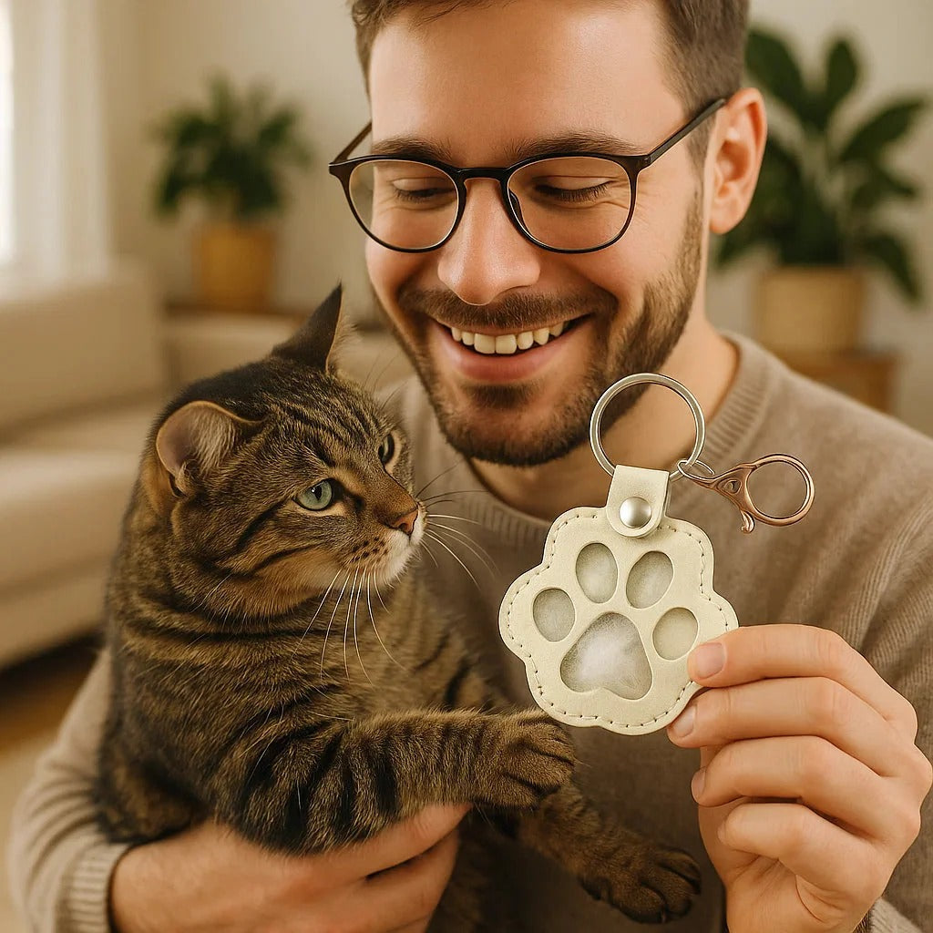 Animal Hair Leather Key Ring