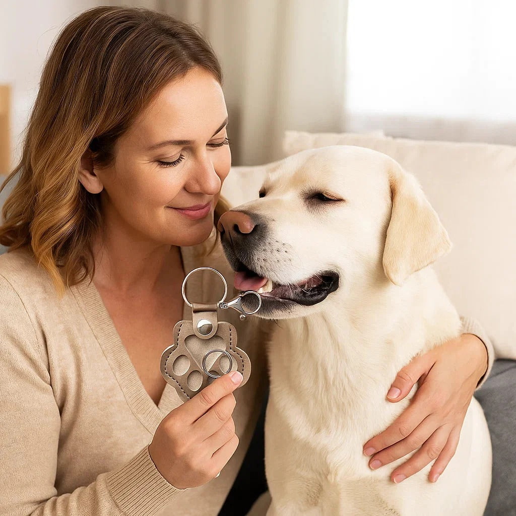 Animal Hair Leather Key Ring