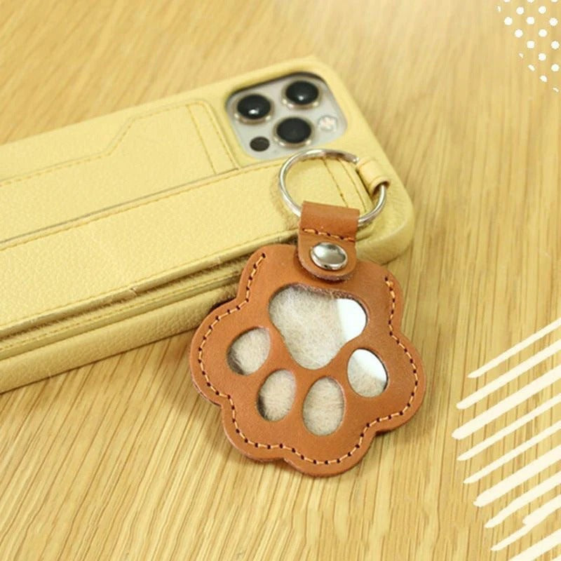 Animal Hair Leather Key Ring