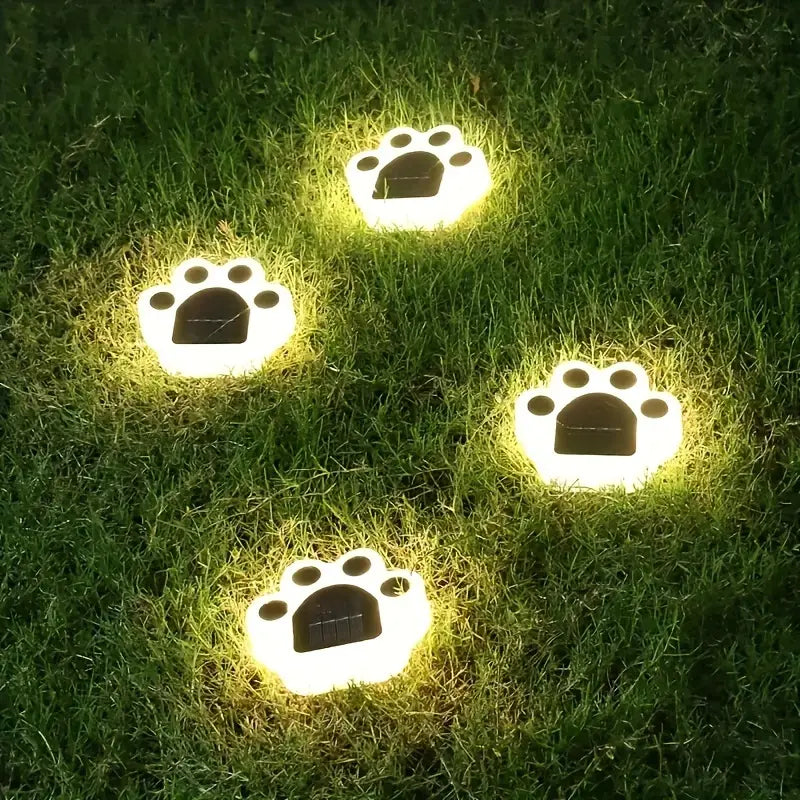 Wireless Solar Paw Print Garden Lights